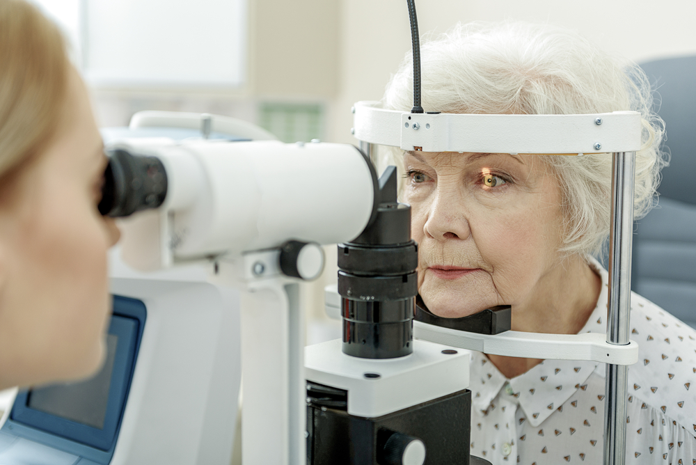 Older Women Having Eyes Examined